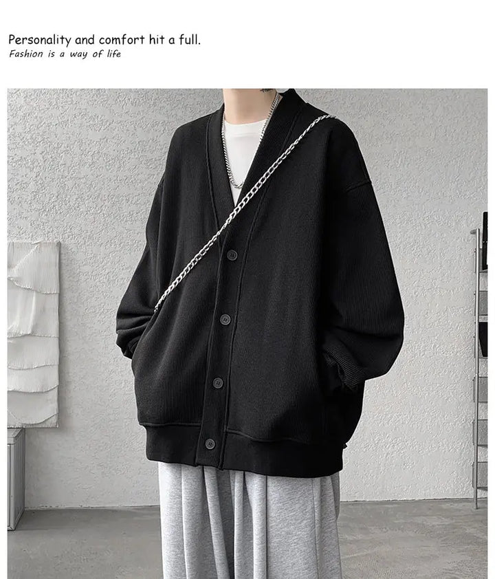 Plus Size Men’s Sweatshirt M–8XL – Heavy Blend Single-Breasted Autumn Jacket
