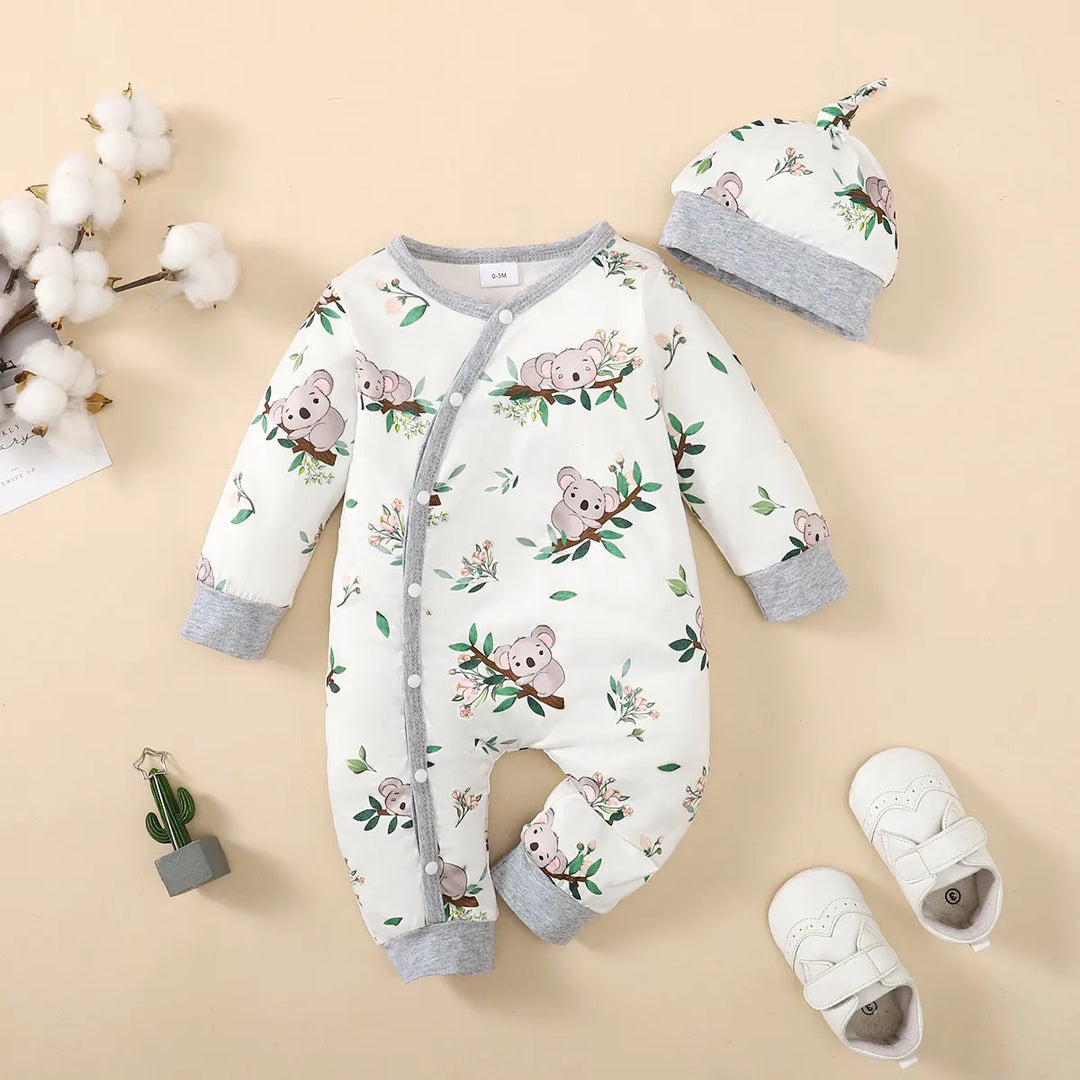 TinyBear™ Weicher Baby-Einteiler für Jungen – Modischer Winter-Strampler