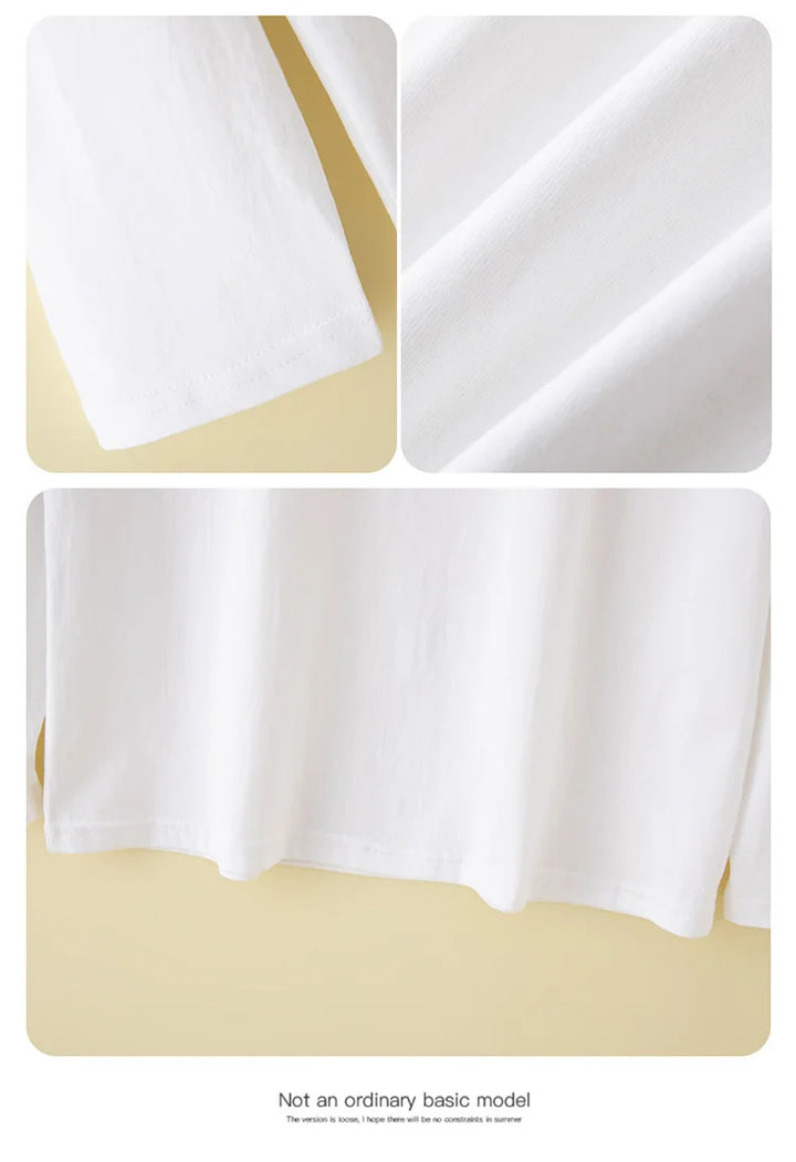 Women T-shirts Long Sleeve Solid O-neck Tops Cotton White Bottoming Shirts Spring Autumn T-shirts Harajuku Tees Loose Tshirt