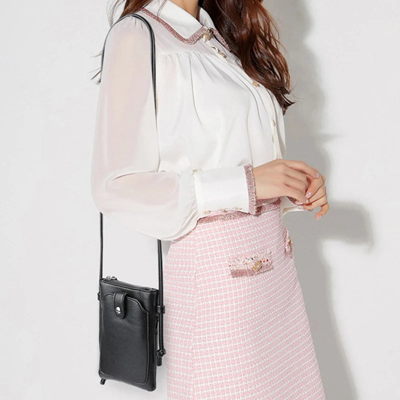 حقيبة كتف وحقيبة كروس نسائية من الجلد الصناعي - سعة كبيرة