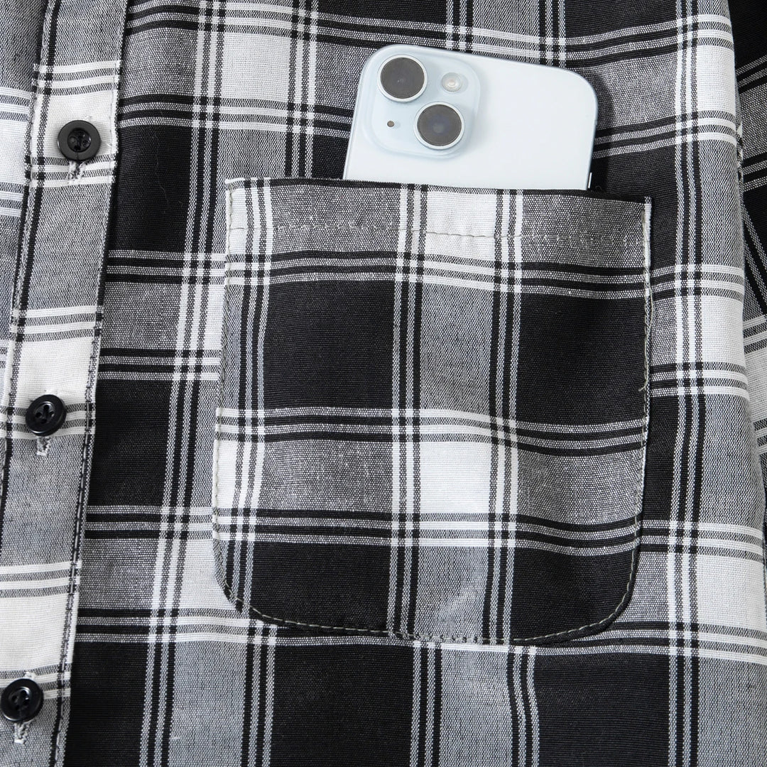 Men's Shirt Spring And Autumn Coat Fashionable Classic Checkered Youth Casual Comfortable And Fashionable Button Up Long Sleeved