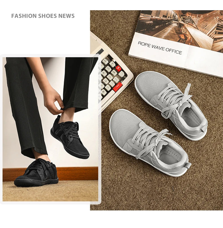 New Minimalist Shoes for Men Wide Toe Barefoot Zero Drop Shoes Casual Breathable Mesh Lightweight Walking Sneakers Man