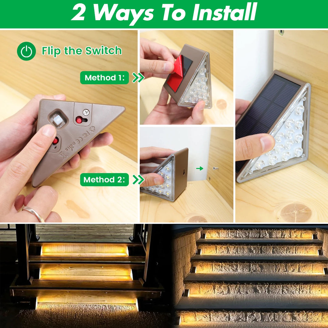 SunTrail™ Dreieckige Solar-Stufenleuchten