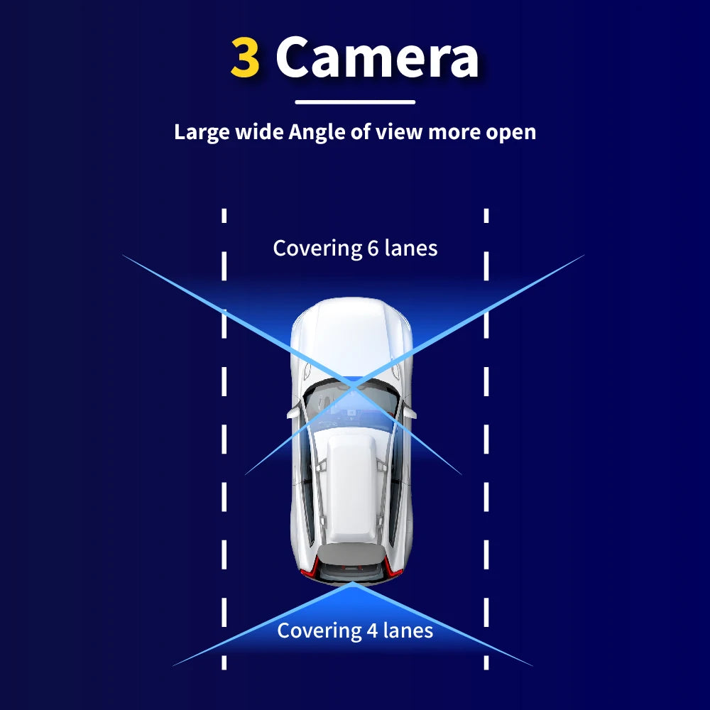 جهاز تسجيل فيديو رقمي للسيارة DriveEye™ بثلاث كاميرات بدقة 1080P FHD، صندوق أسود