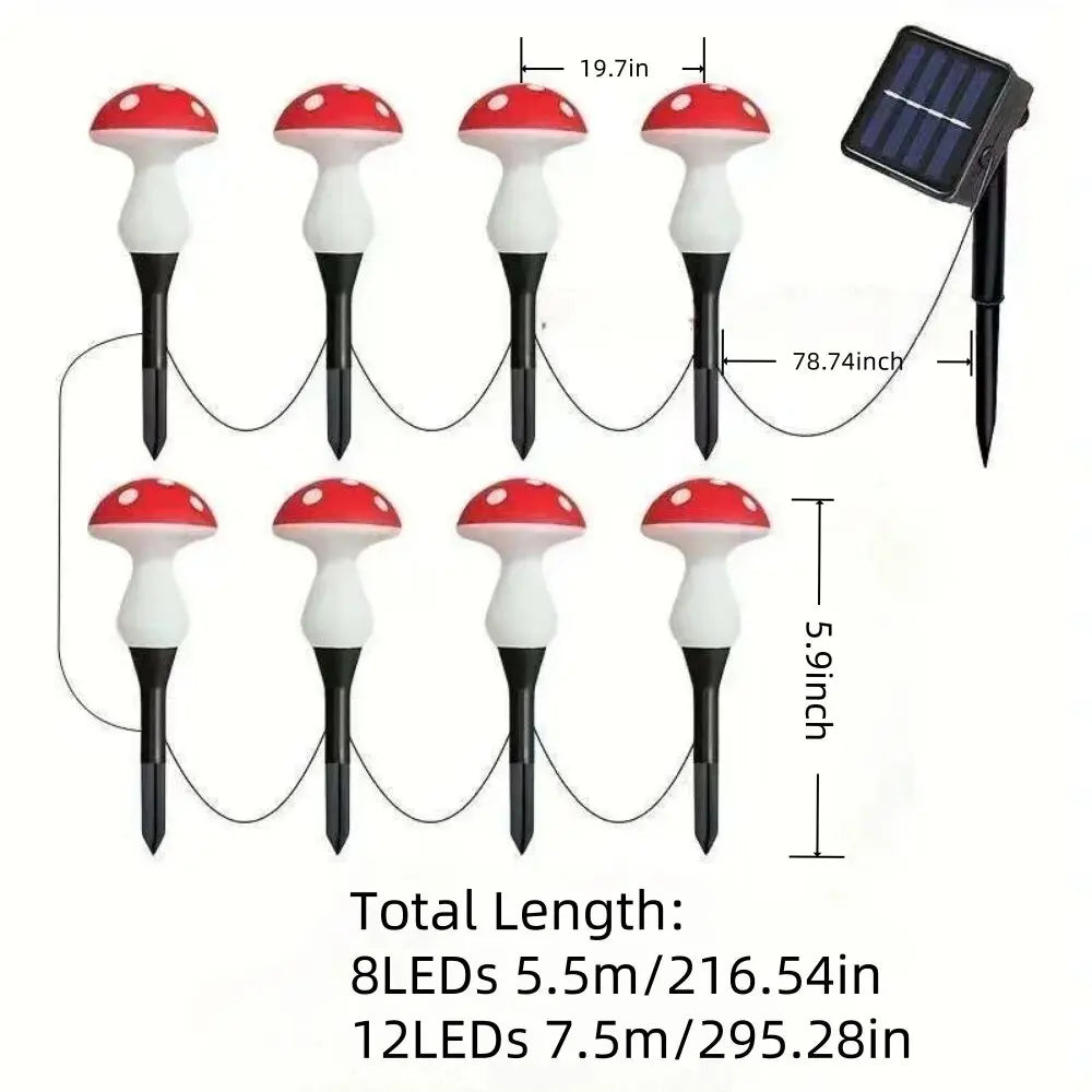 مصباح LED خارجي من SunBright™ لمسار الفطر - 8 أوضاع
