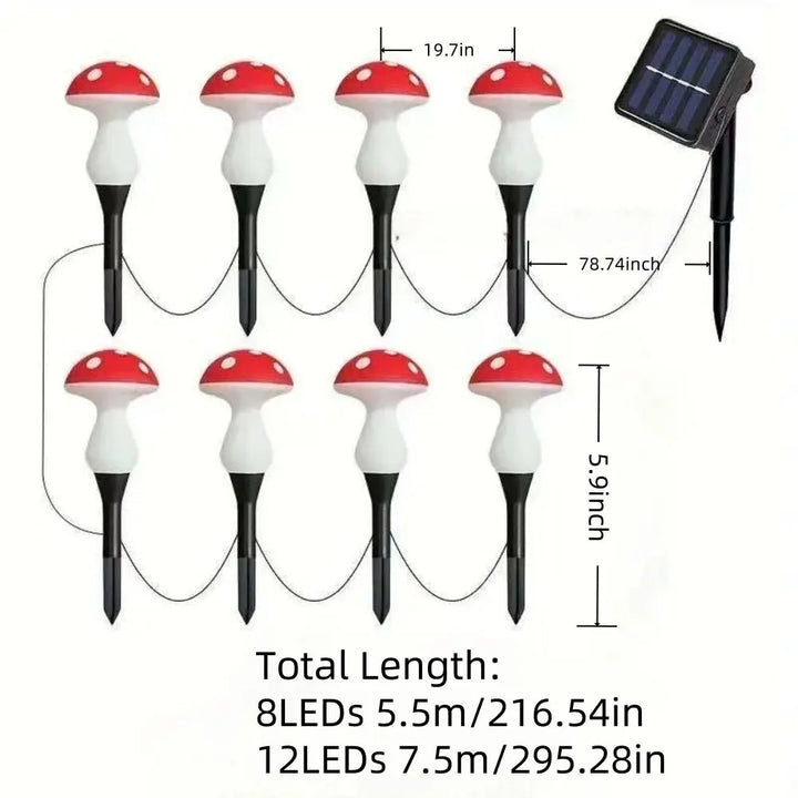 مصباح LED خارجي من SunBright™ لمسار الفطر - 8 أوضاع