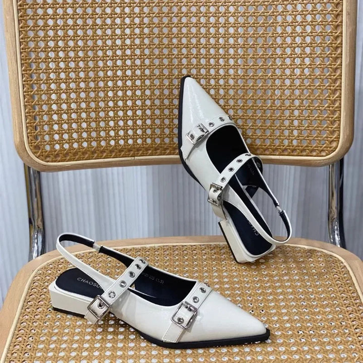 2025 Women’s Pointed Toe Sandals – Low Heels, Comfortable & Anti-Slip