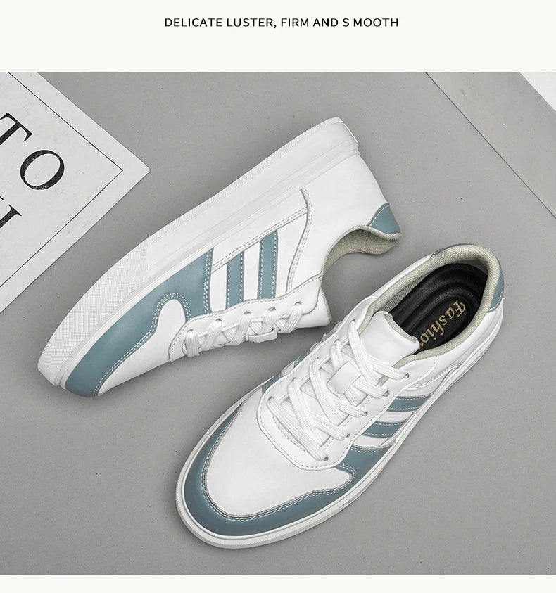 Shoes for Men Four Season Vulcanized Footwear Non-slip Casual Sneakers Fashion New Leather Round Toe Walking shoes tenis jeans