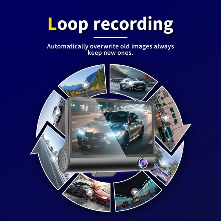 جهاز تسجيل فيديو رقمي للسيارة DriveEye™ بثلاث كاميرات بدقة 1080P FHD، صندوق أسود