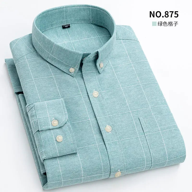 Men's Long Sleeve Shirt Non-Ironing Oxford Spinning Spring Summer Autumn Slim Casual Comfortable All Fashion Fast Color Shirt