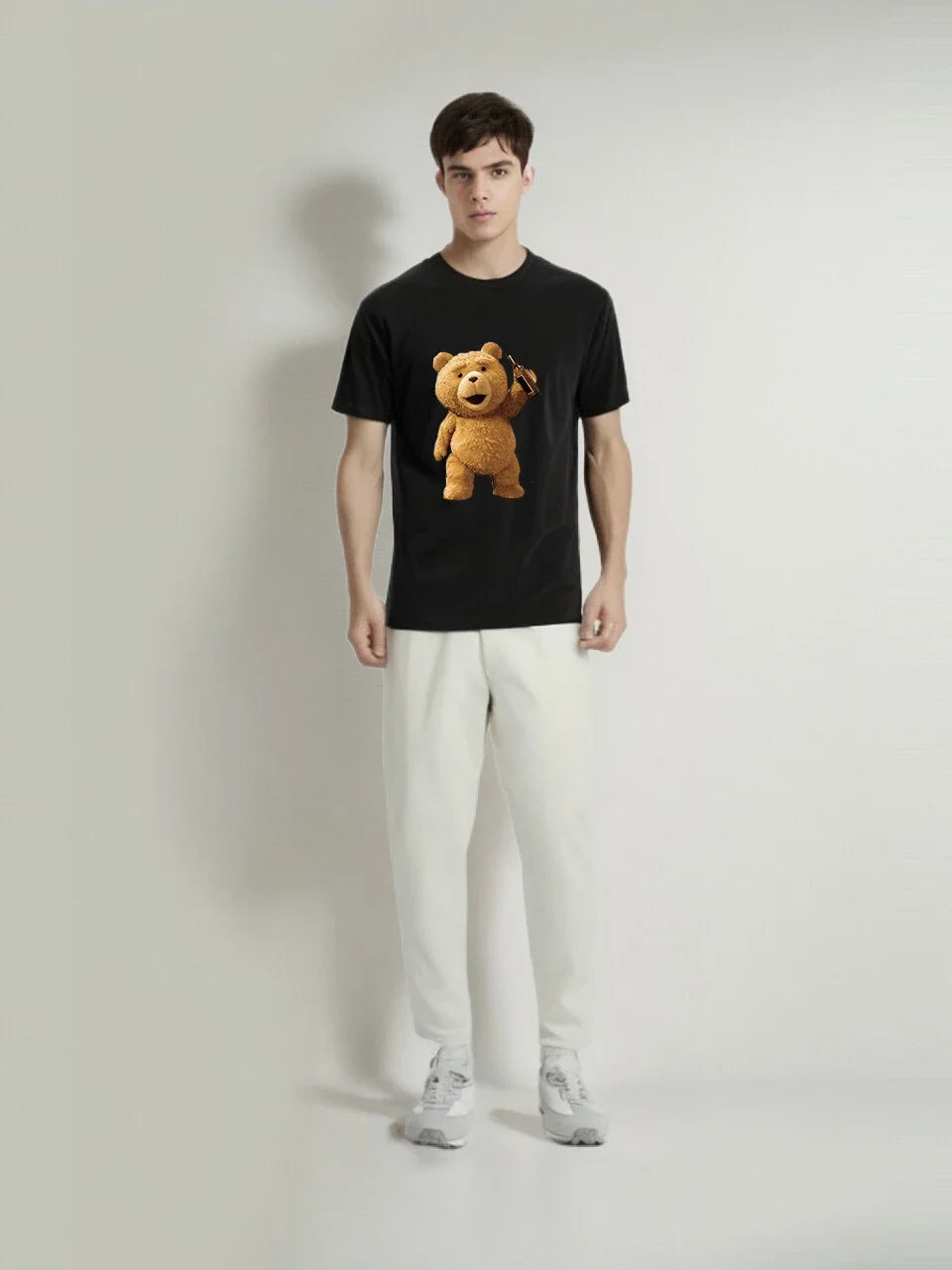 Unisex-T-Shirt mit Cartoon-Bär – Y2K Street Style