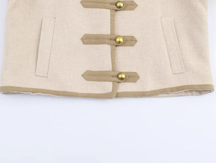 Women’s Autumn 2025 Jacket – Chic Long Sleeve Coat with Rope Knot Buckle