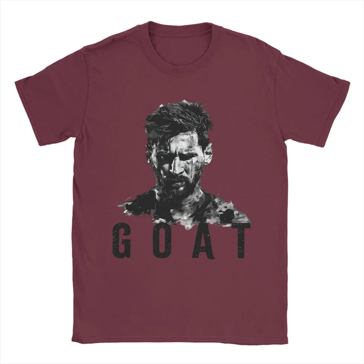 Men T-Shirts Football Messis Leisure Cotton Tee Shirt Short Sleeve  T Shirts Round Neck Clothing Unique