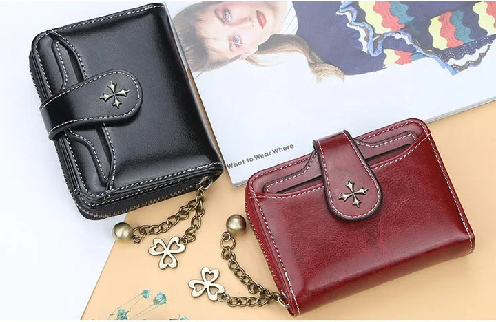Women’s PU Leather Wallet – Small Coin Card Holder Short Clutch Purse